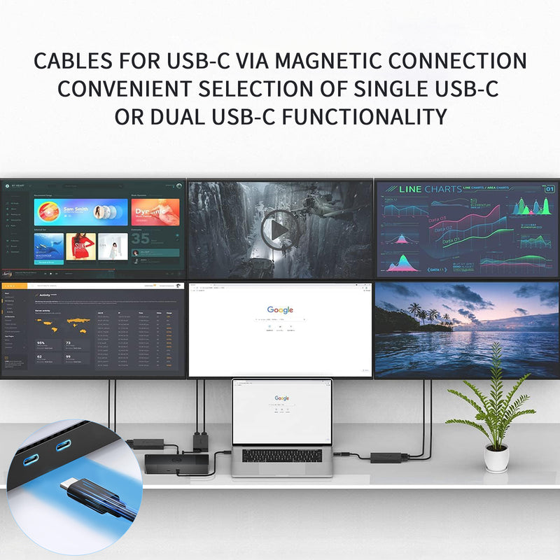 Dell Docking Station WD19DC 240W, Performance Dock WD19DC with 240W Power Adapter + 210W Power Delivery + ZoomSpeed HDMI Cable + ZoomSpeed DisplayPort Cables