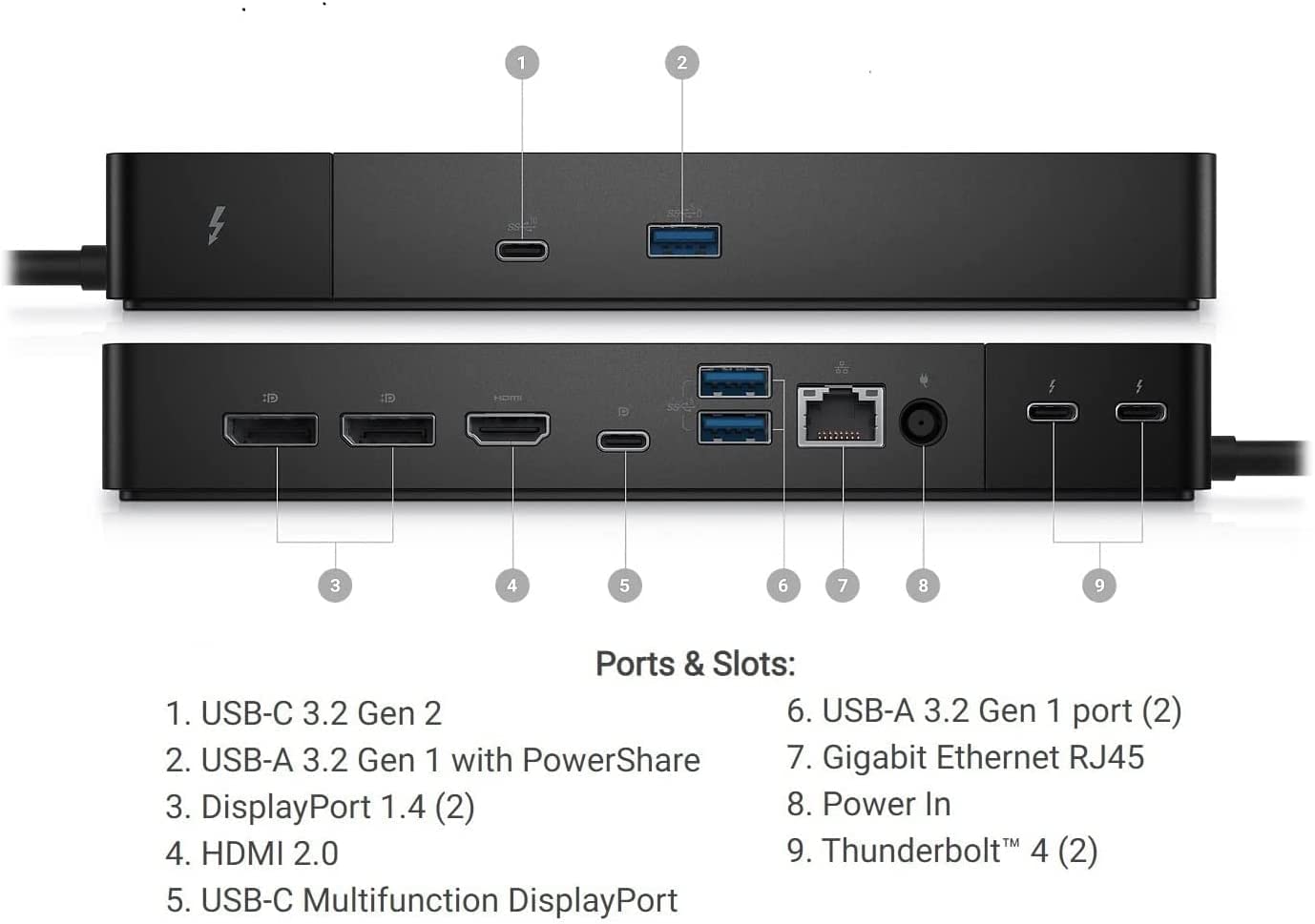 Docking Station for Dell WD22TB4 Thunderbolt 4 Dock-FKA